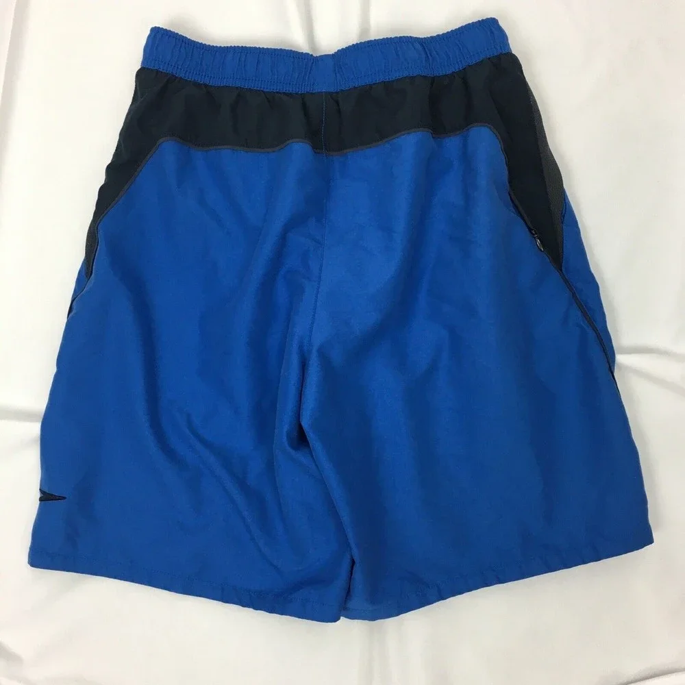 Speedo Men Size MEDIUM Blue Swim Trunks Bottoms Pockets‎ Drawstring